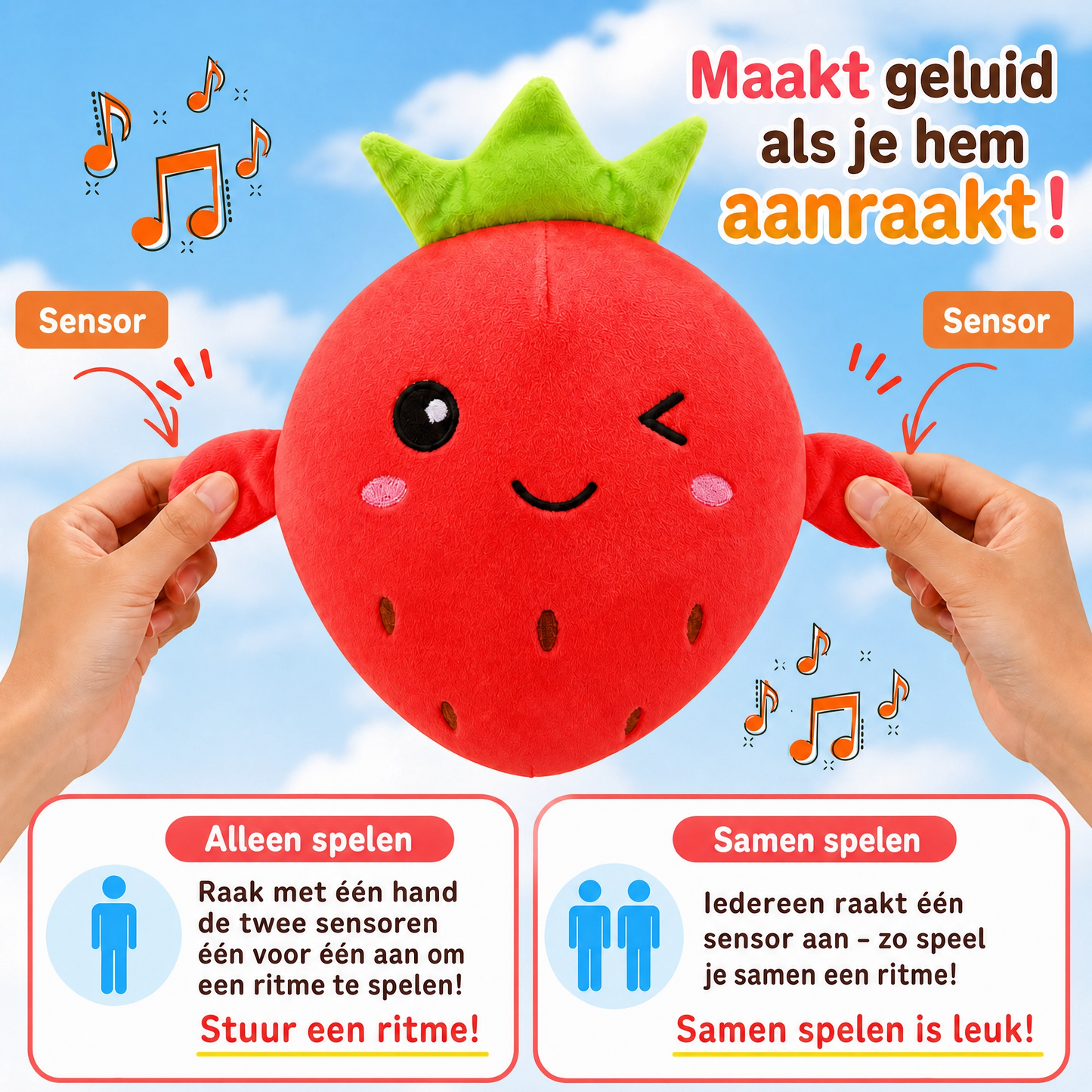 Pluche speelgoed met aanraakfunctie en melodie