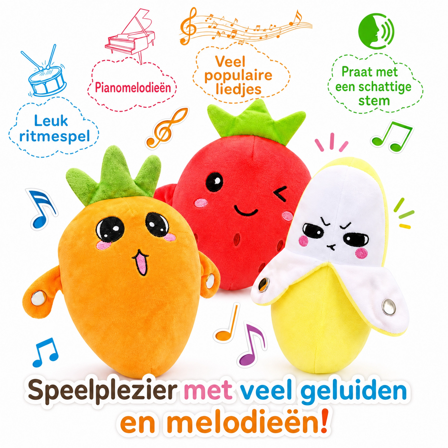 Pluche speelgoed met aanraakfunctie en melodie